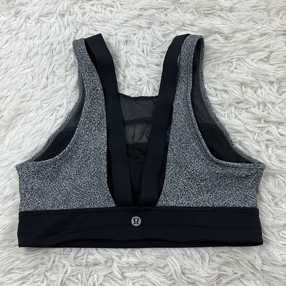 Lululemon Run The Day Bra Fractal Dark Starlight Black / Black - Picture 2 of 3